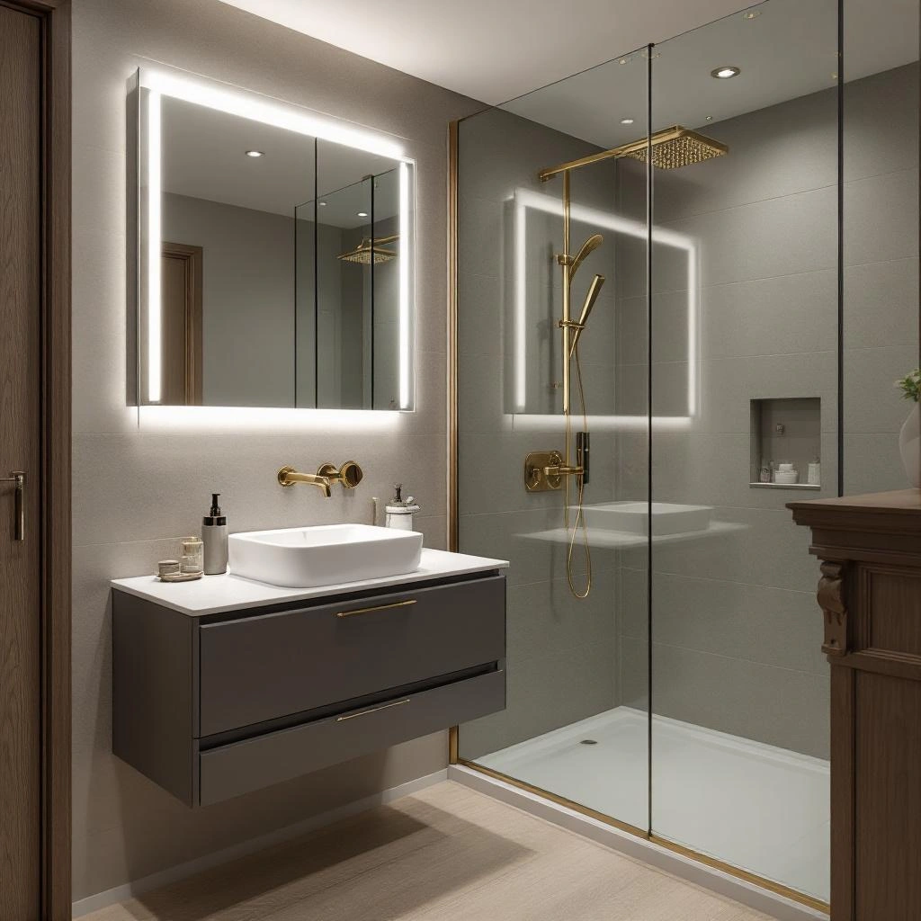 Luxurious bathroom remodel with spa features